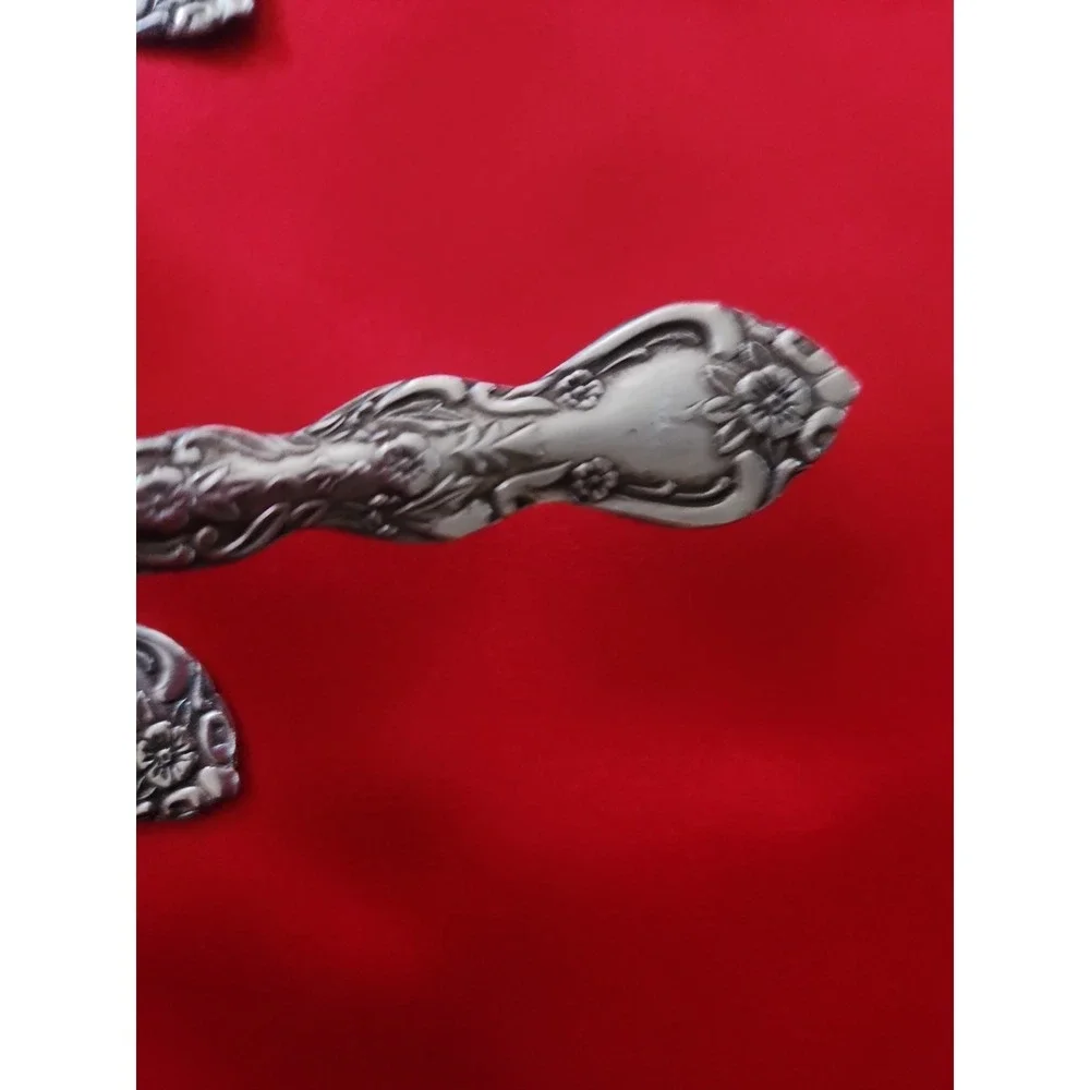 5 National Stainless Japan Flatware New Rose Teaspoons Vintage Floral Silver